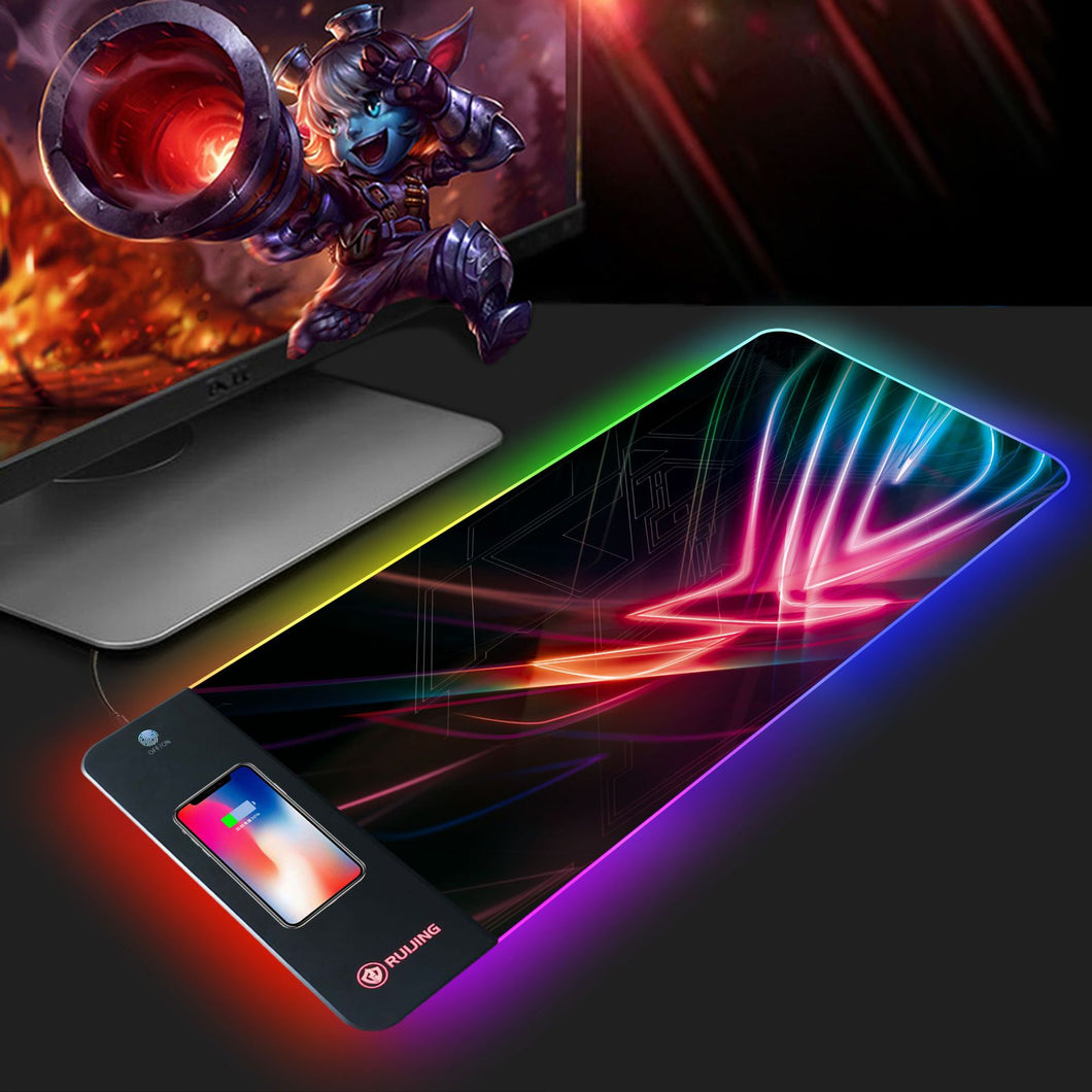 Wireless Charging Mouse Pad, RGB Luminous Mouse Pad