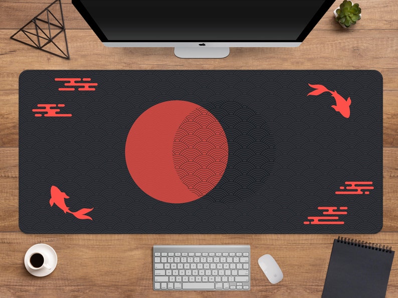 All Black Extended Keyboard Desk Pad